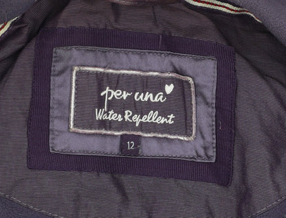 Womens UK Size 12 Marks and Spencer Purple Parka Coat