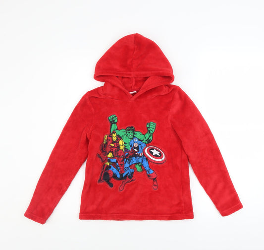 Boys UK Size 9 Years Marvel Comics Red Pullover Hoodie
