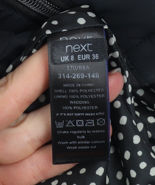 Womens UK Size 8 NEXT Black Puffer Jacket