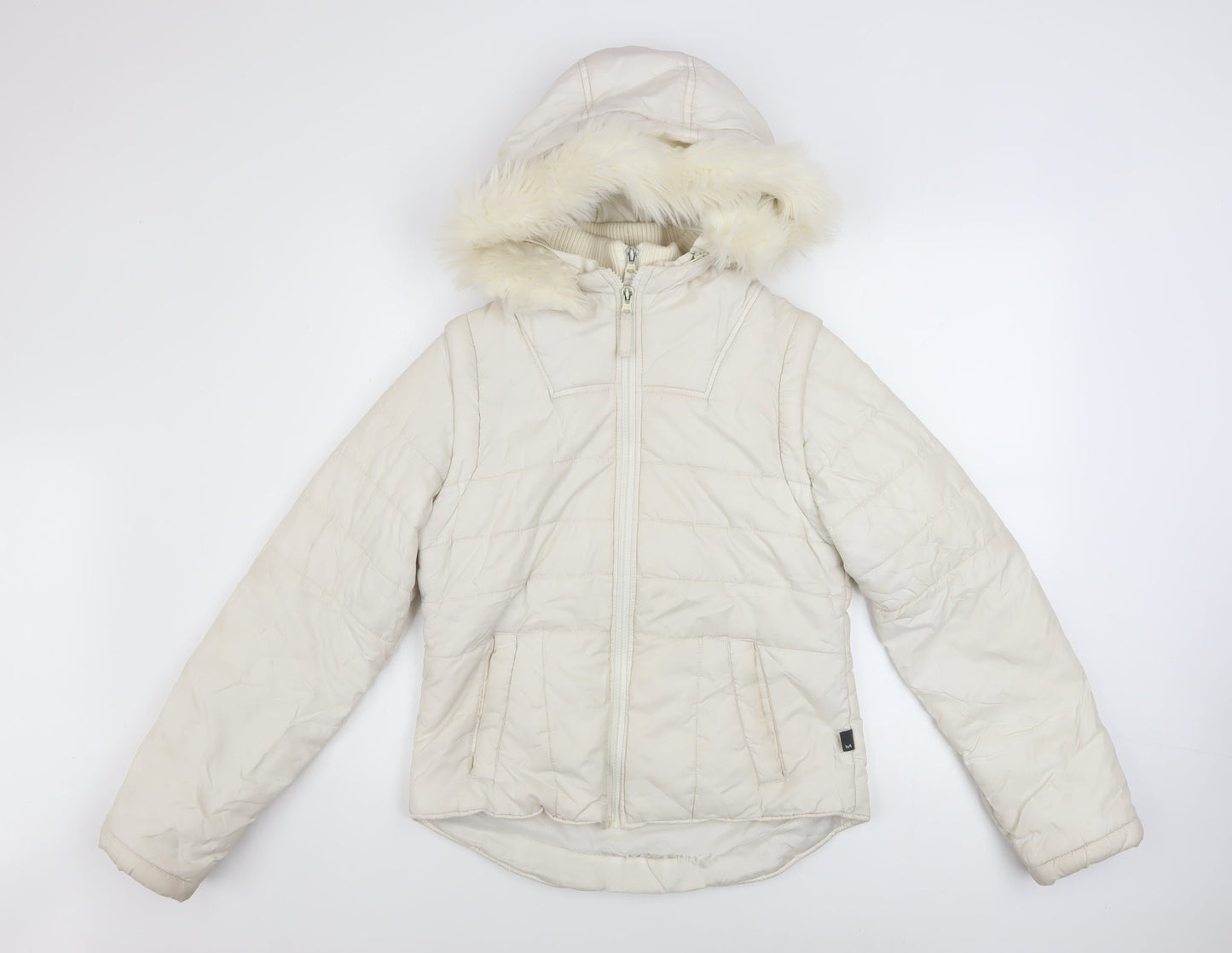 Womens UK Size S VERO MODA Ivory Puffer Jacket