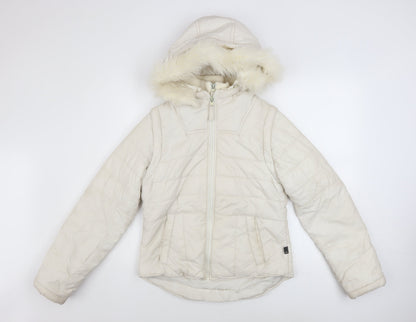 Womens UK Size S VERO MODA Ivory Puffer Jacket