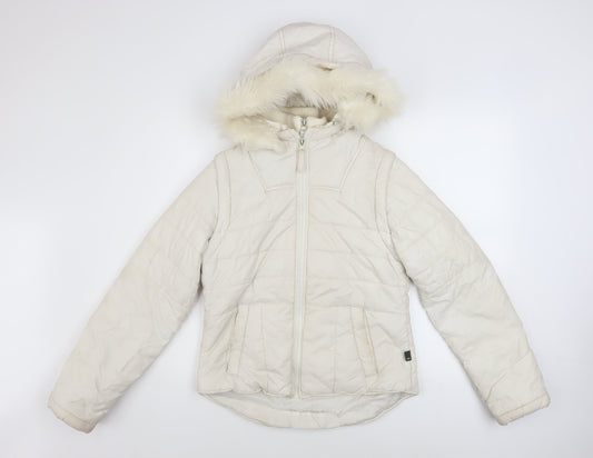 Womens UK Size S VERO MODA Ivory Puffer Jacket