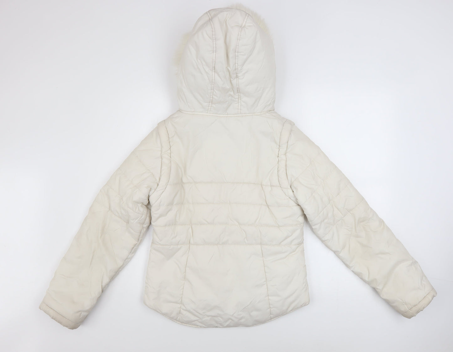 Womens UK Size S VERO MODA Ivory Puffer Jacket