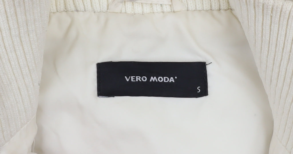 Womens UK Size S VERO MODA Ivory Puffer Jacket