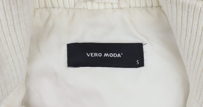 Womens UK Size S VERO MODA Ivory Puffer Jacket