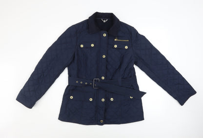 Womens UK Size 12 Marks and Spencer Blue Quilted Coat