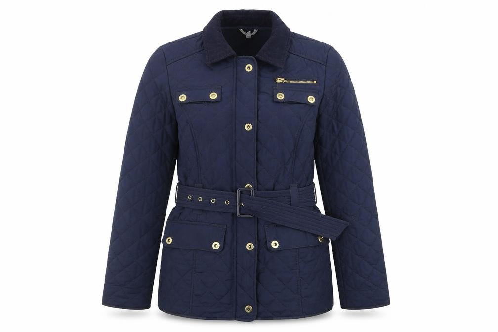 Womens UK Size 12 Marks and Spencer Blue Quilted Coat