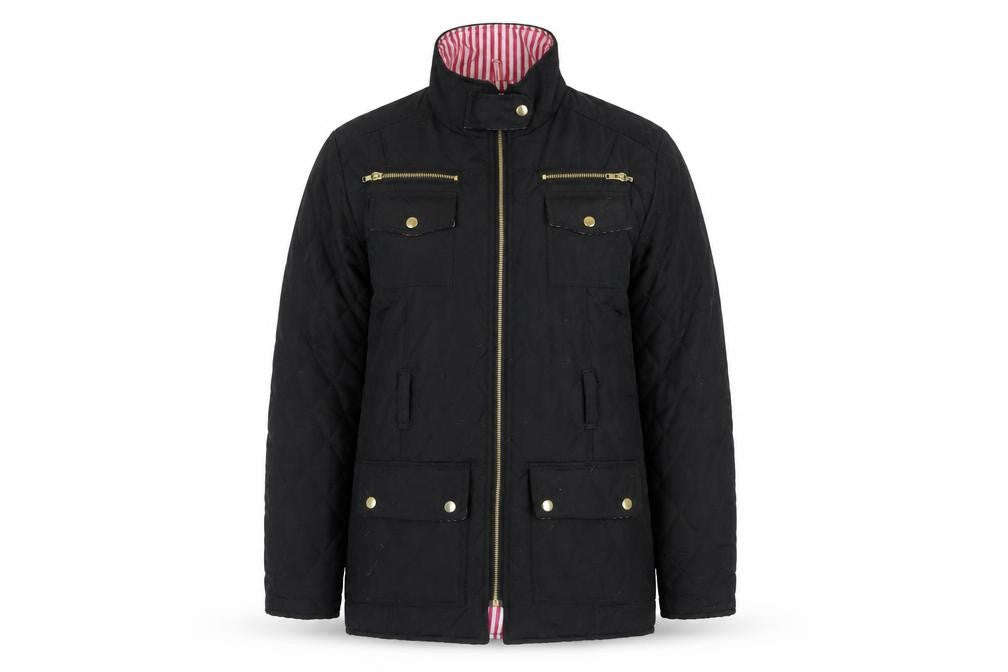 Womens UK Size L Urban Diva Black Quilted Coat