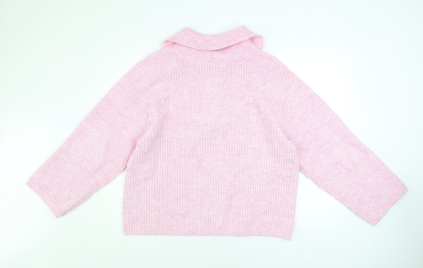 Womens UK Size 12 H&M Pink Half Zip Jumper