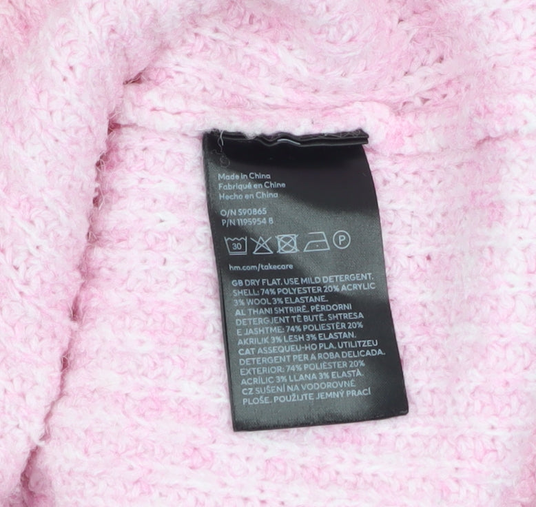 Womens UK Size 12 H&M Pink Half Zip Jumper