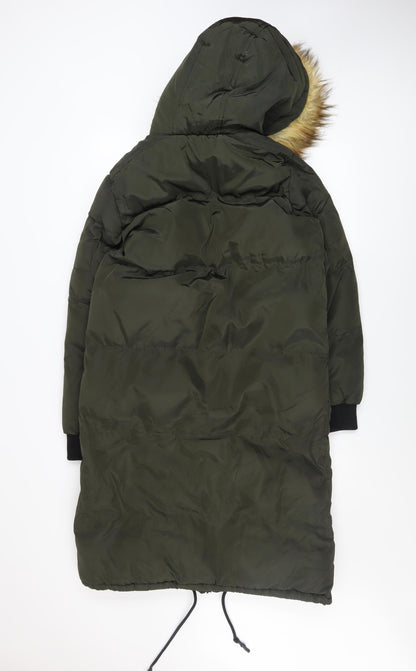 Womens UK Size 8 Brave Soul Green Puffer Jacket