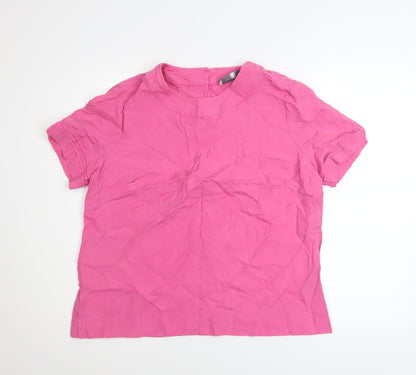 Womens UK Size 14 Paul Costelloe Living Studio Pink Basic Blouse