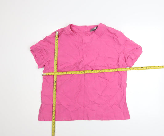 Womens UK Size 14 Paul Costelloe Living Studio Pink Basic Blouse