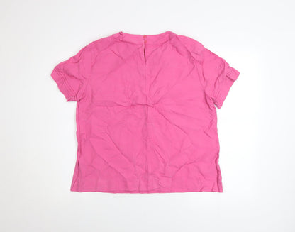 Womens UK Size 14 Paul Costelloe Living Studio Pink Basic Blouse