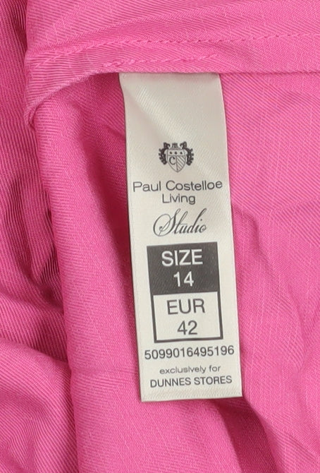 Womens UK Size 14 Paul Costelloe Living Studio Pink Basic Blouse