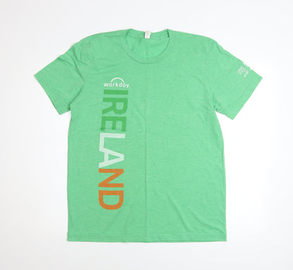 Mens UK Size M Canvas Green  T-Shirt