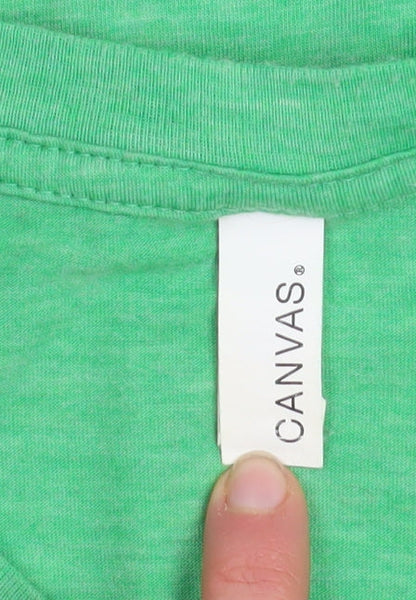 Mens UK Size M Canvas Green  T-Shirt