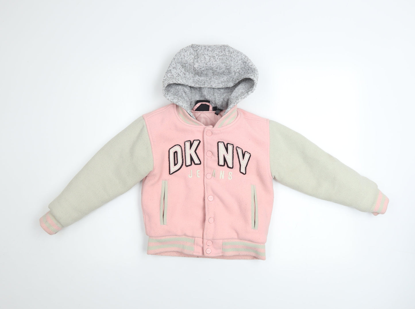 Girls UK Size 5-6 Years DKNY Pink Varsity Jacket