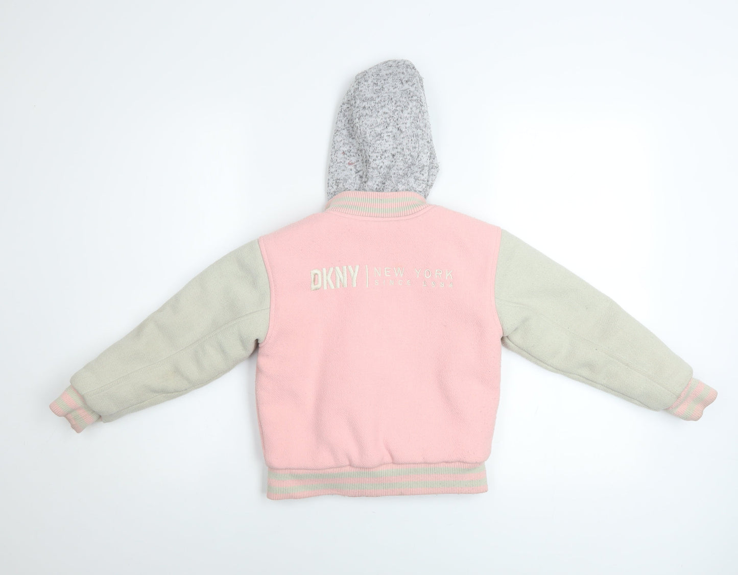 Girls UK Size 5-6 Years DKNY Pink Varsity Jacket