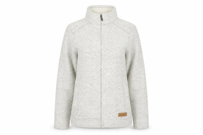 Weird Fish Women's Beige Size 10 Full Zip High Neck Knit Jumper