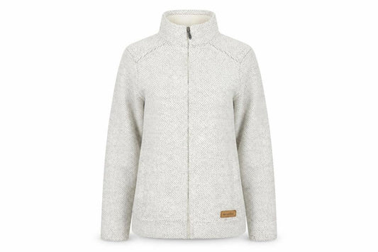 Weird Fish Women's Beige Size 10 Full Zip High Neck Knit Jumper