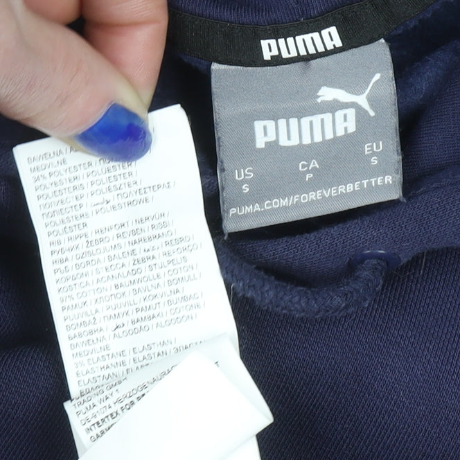 Mens UK Size S PUMA Blue Pullover Hoodie