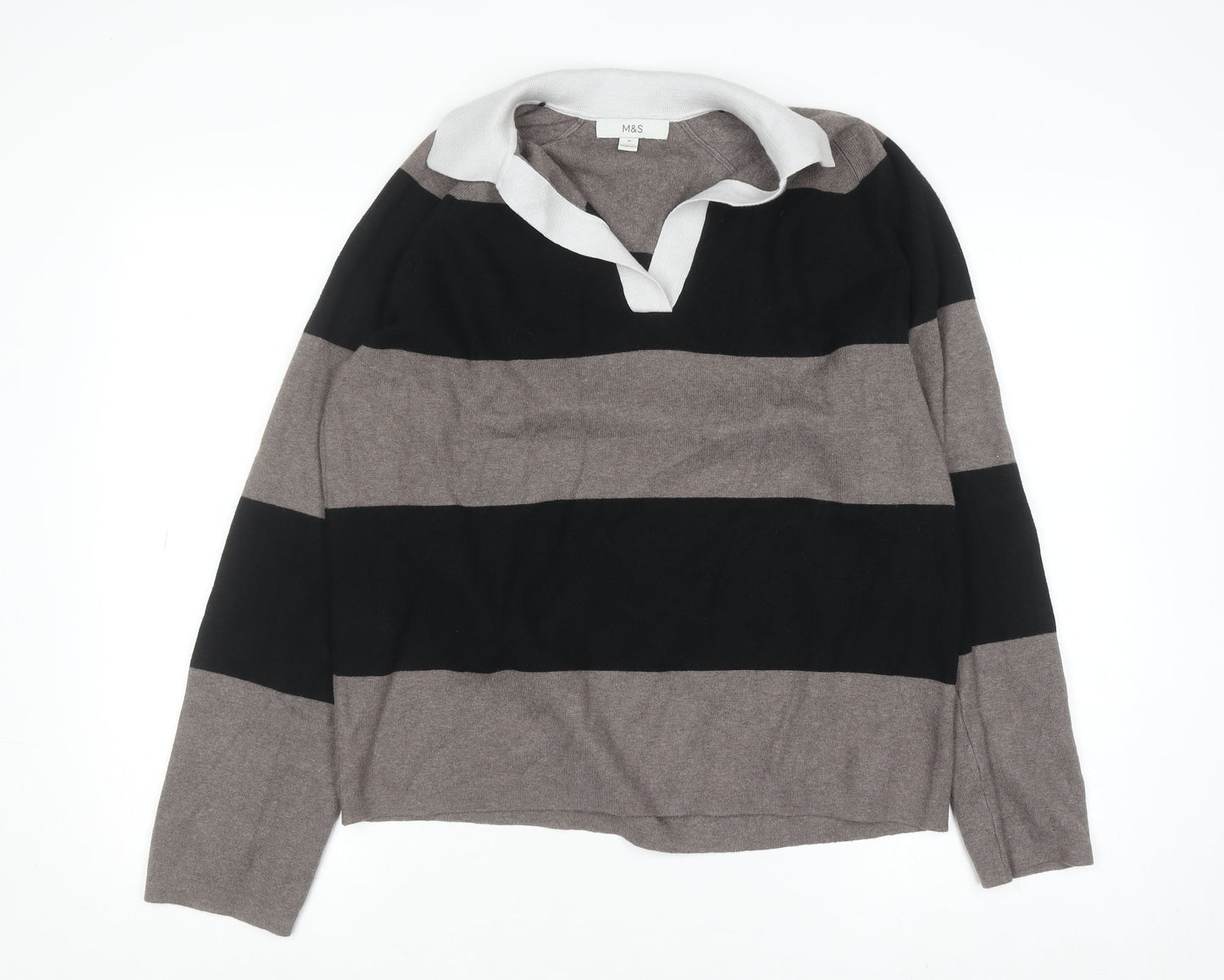Womens UK Size M Marks and Spencer Grey Pullover Sweatshirt
