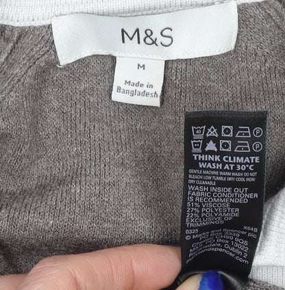 Womens UK Size M Marks and Spencer Grey Pullover Sweatshirt