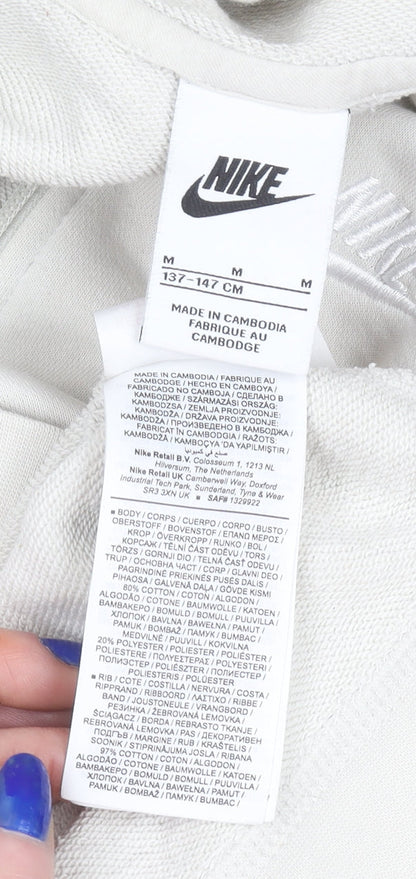 Womens UK Size M Nike Beige Full Zip Hoodie