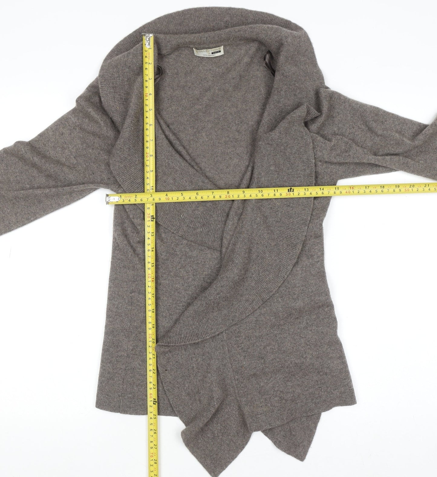Womens UK Size M George Brown Cardigan Jumper