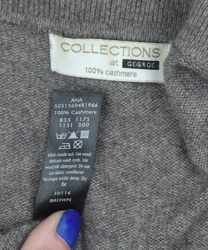 Womens UK Size M George Brown Cardigan Jumper