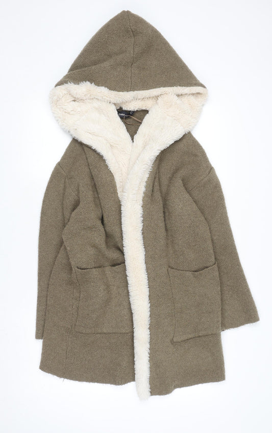Womens UK Size 12 Zara Brown Cardigan Jumper