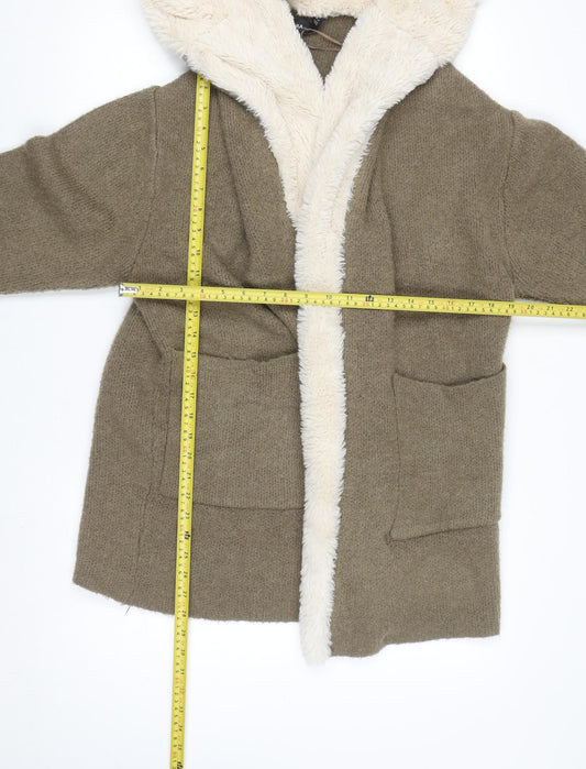 Womens UK Size 12 Zara Brown Cardigan Jumper