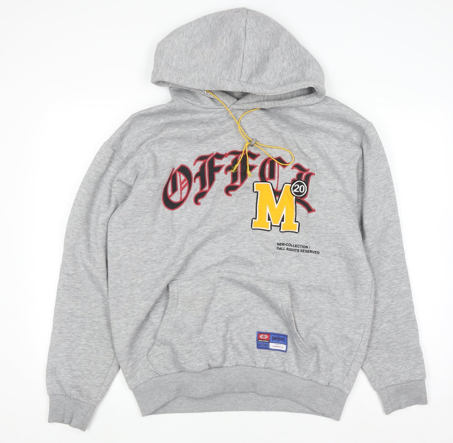 Mens UK Size M boohooMAN Grey Pullover Hoodie