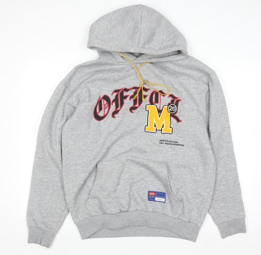 Mens UK Size M boohooMAN Grey Pullover Hoodie