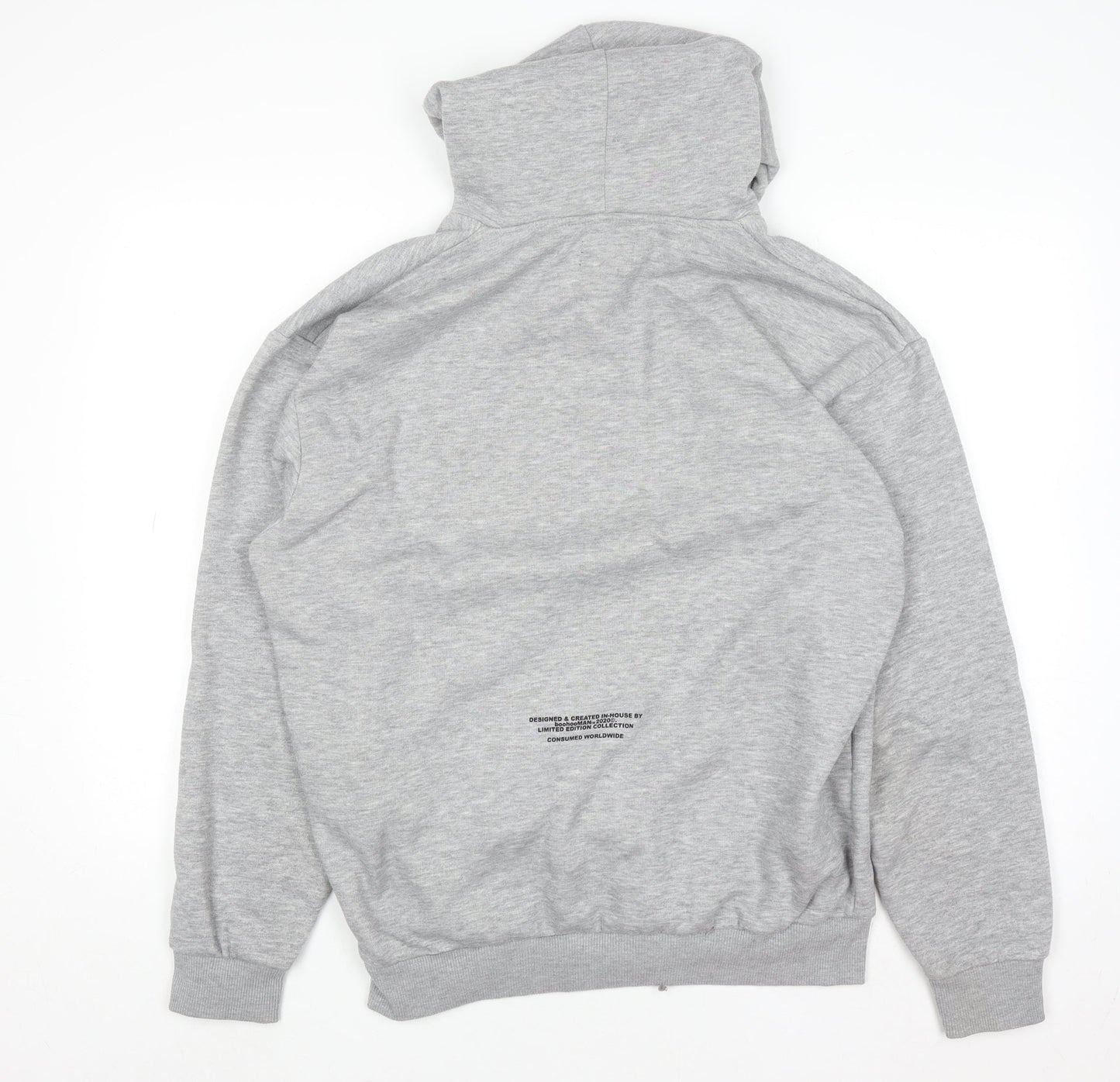 Mens UK Size M boohooMAN Grey Pullover Hoodie