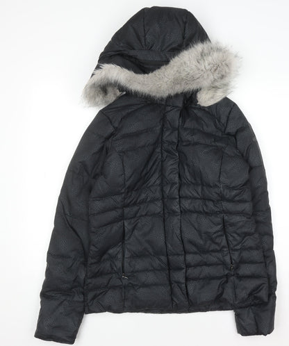 Womens UK Size M Columbia Black Puffer Jacket