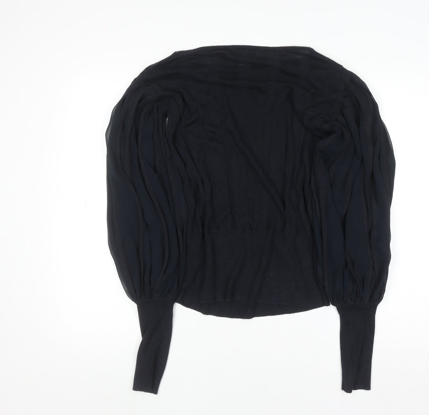 Womens UK Size 14 Full Circle Black Tunic Blouse