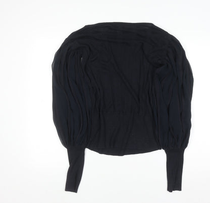 Womens UK Size 14 Full Circle Black Tunic Blouse