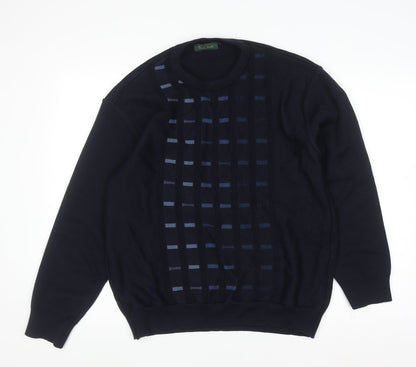 Mens UK Size L Deer Park Blue Pullover Jumper