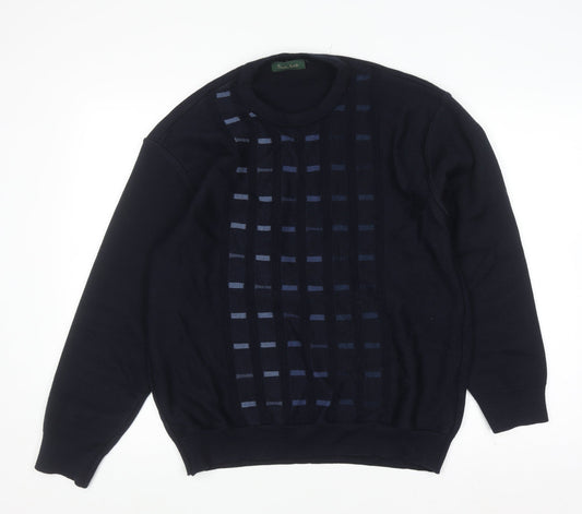 Mens UK Size L Deer Park Blue Pullover Jumper