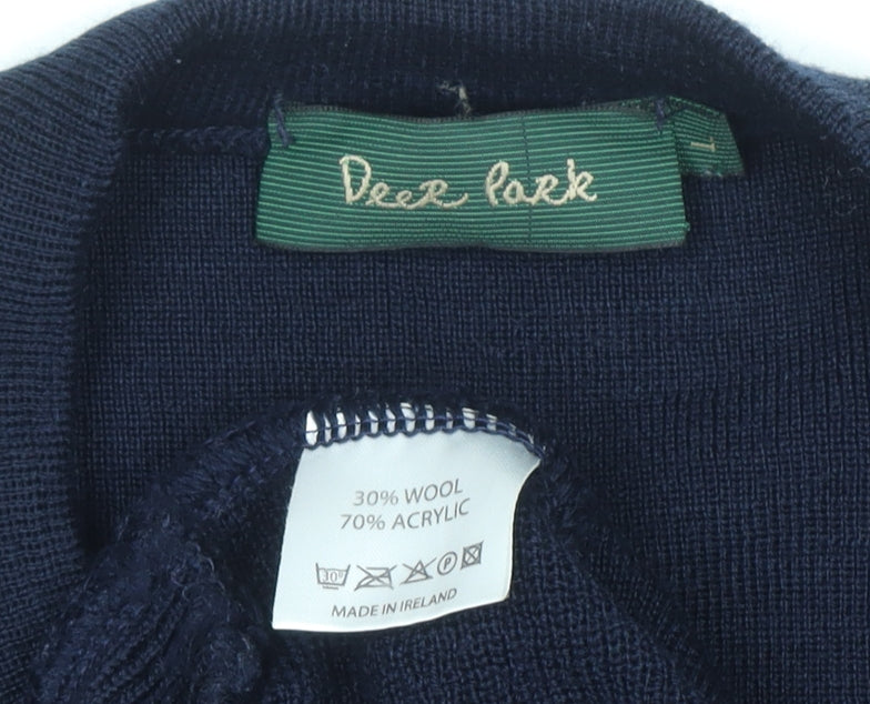 Mens UK Size L Deer Park Blue Pullover Jumper