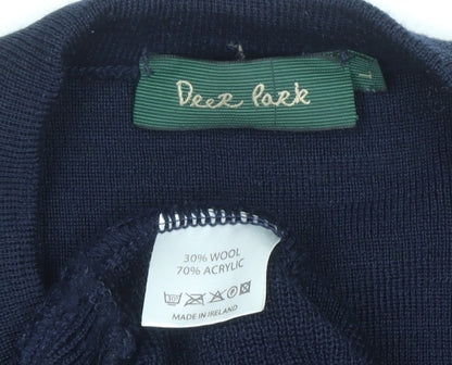 Mens UK Size L Deer Park Blue Pullover Jumper