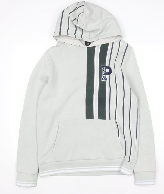 Mens UK Size M River Island Grey Pullover Hoodie