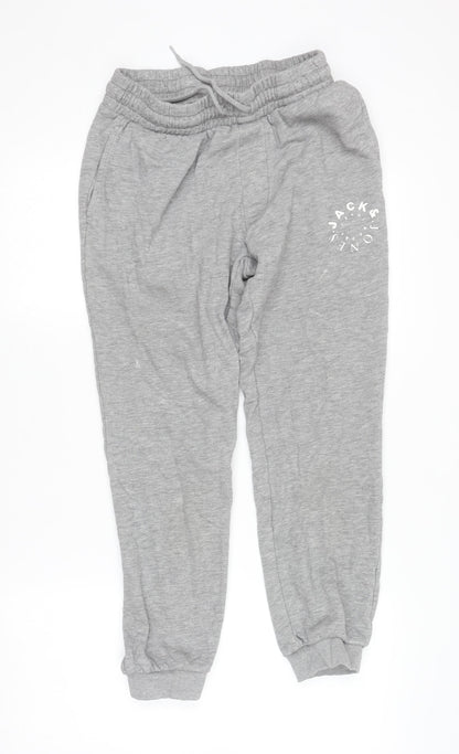 Jack & Jones Mens Grey Fleece Sweatpants Small Regular Fit Tracksuit Bottoms