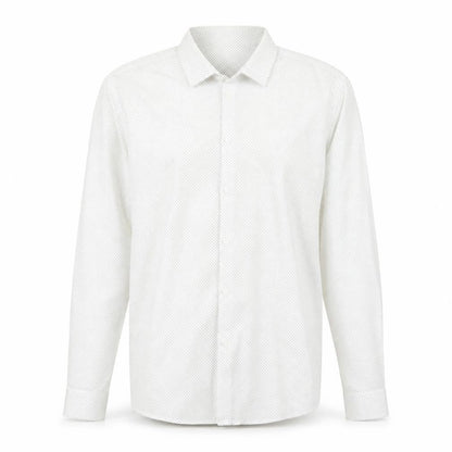 Topman Men's White Polka Dot Long Sleeve Button-Up Shirt XL