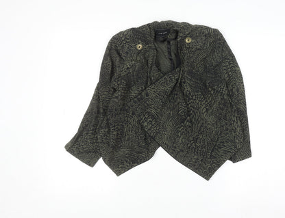River Island Women’s Green Animal Print Wrap Blouse Size 6