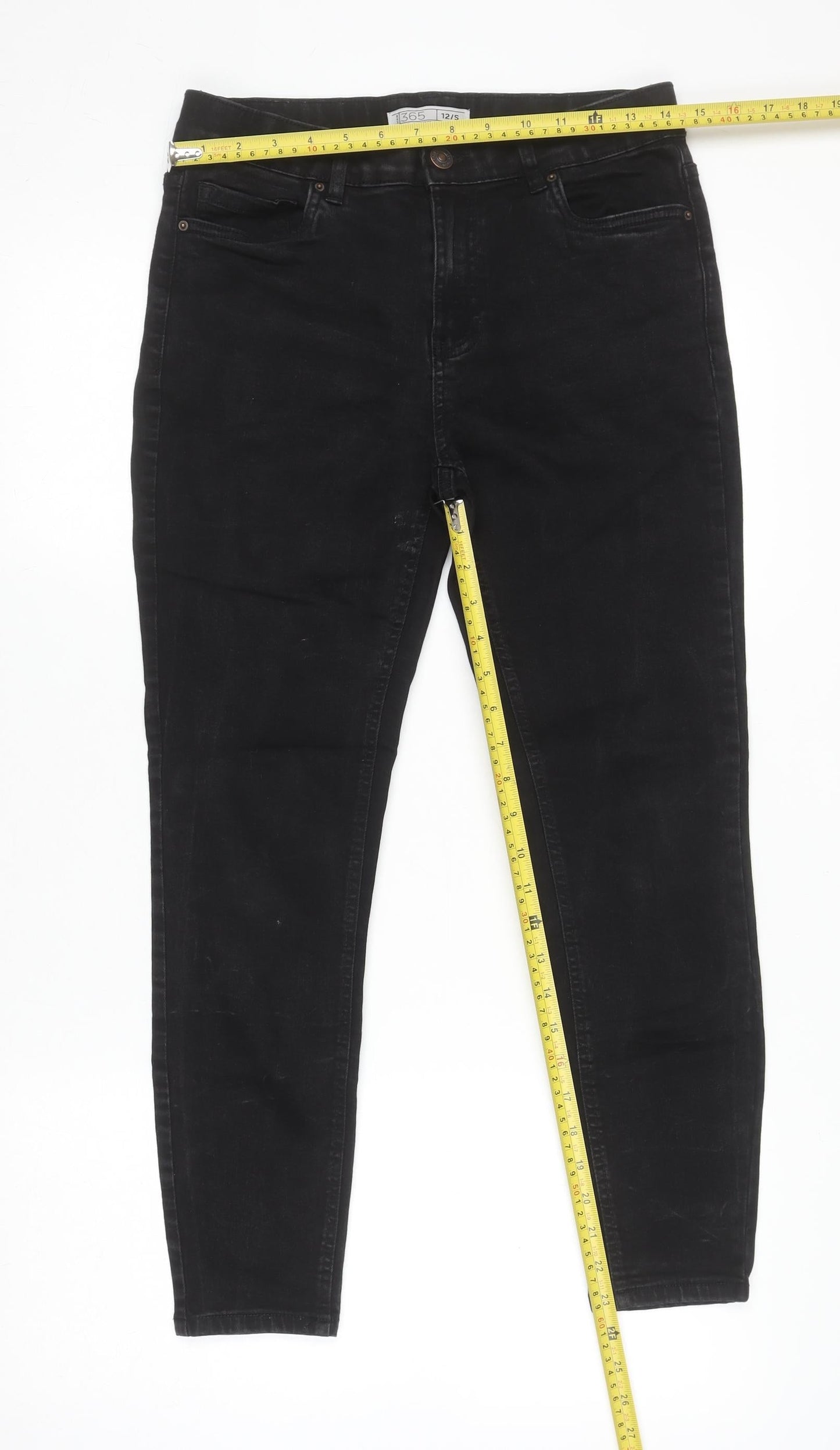 Womens UK Size 12 Denim 365 Slim Fit Skinny Black Jeans