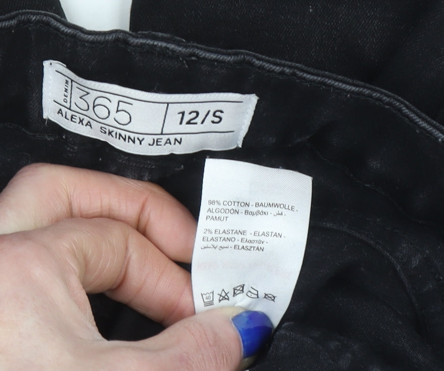 Womens UK Size 12 Denim 365 Slim Fit Skinny Black Jeans