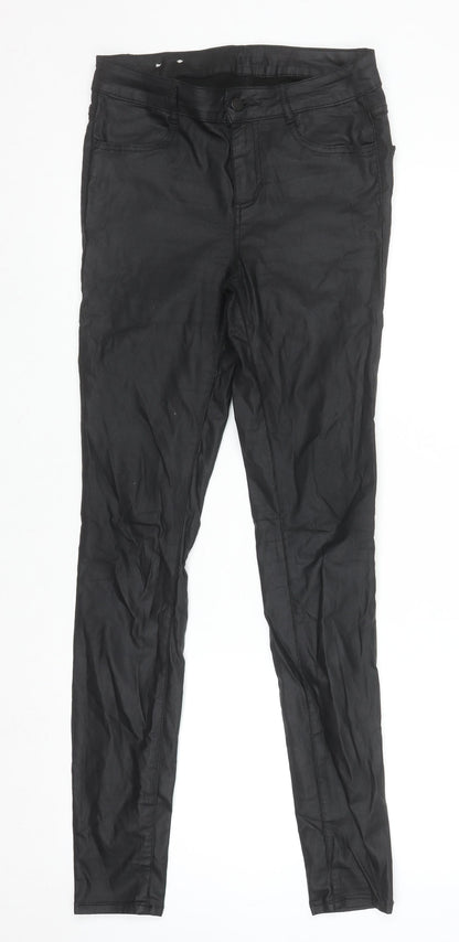 Womens UK Size M VILA Slim Fit Jegging Black Trousers